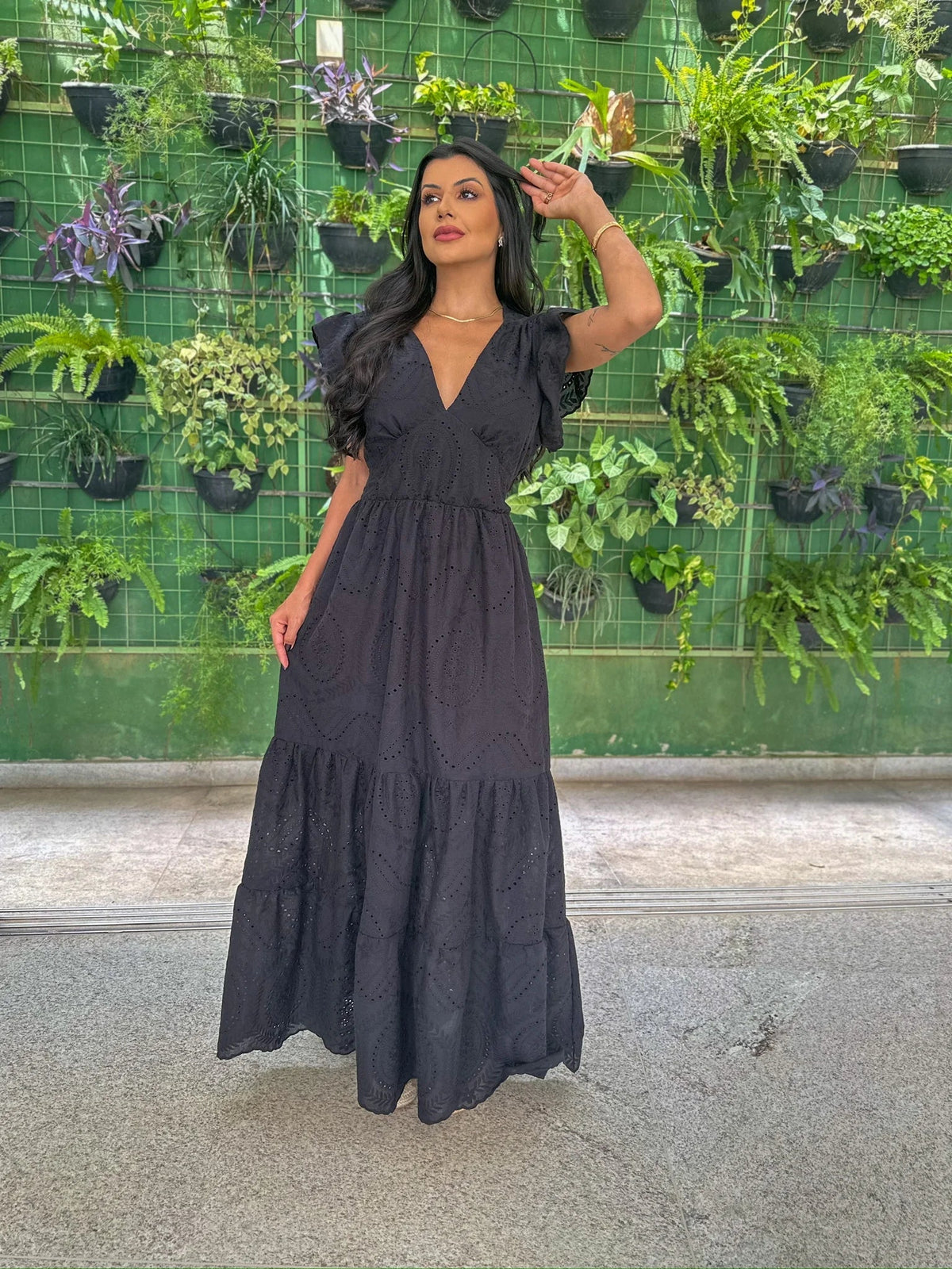 Vestido Pérola Longo de Laise Preto